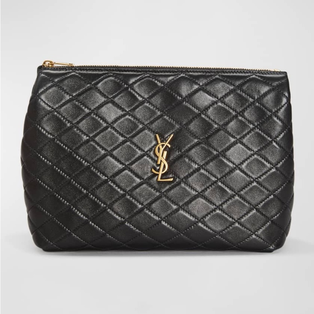YSL Quilted Leather Cosmetic Bag